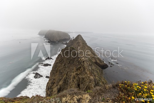 Picture of Foggy view from Anacapa Island cliff at Channel Islands National Park near Ventura California